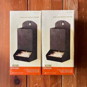 Iron Leaf Match Holders-New